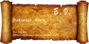 Bakonyi Vera névjegykártya