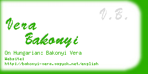 vera bakonyi business card